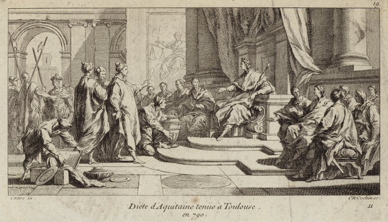 Diet of Aquitaine held at Toulouse, 790 by Charles Nicolas II Cochin