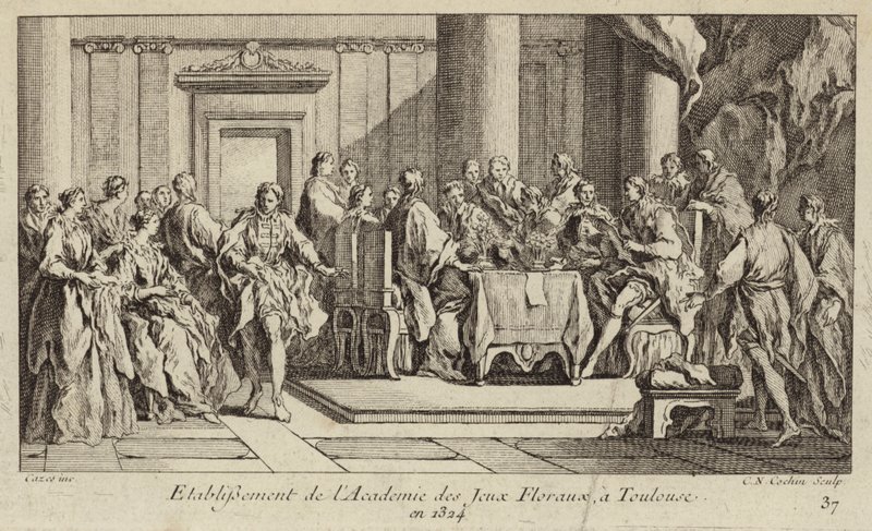 Establishment of the Academie des Jeux Floraux, the Oldest Literary Society in the Western World, Toulouse, France by Charles Nicolas II Cochin