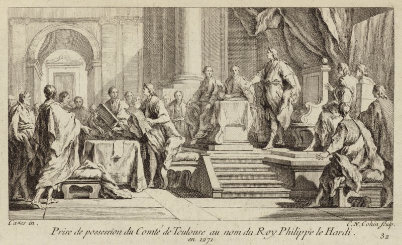 Possession of the County of Toulouse taken in the name of King Philip III of France by Charles Nicolas II Cochin