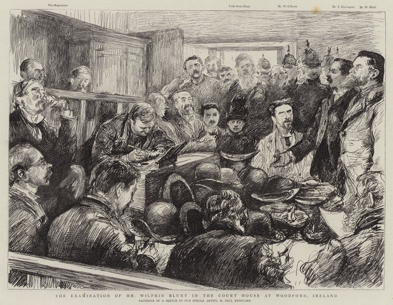 The Examination of Mr Wilfrid Blunt in the Court House at Woodford, Ireland by Charles Paul Renouard