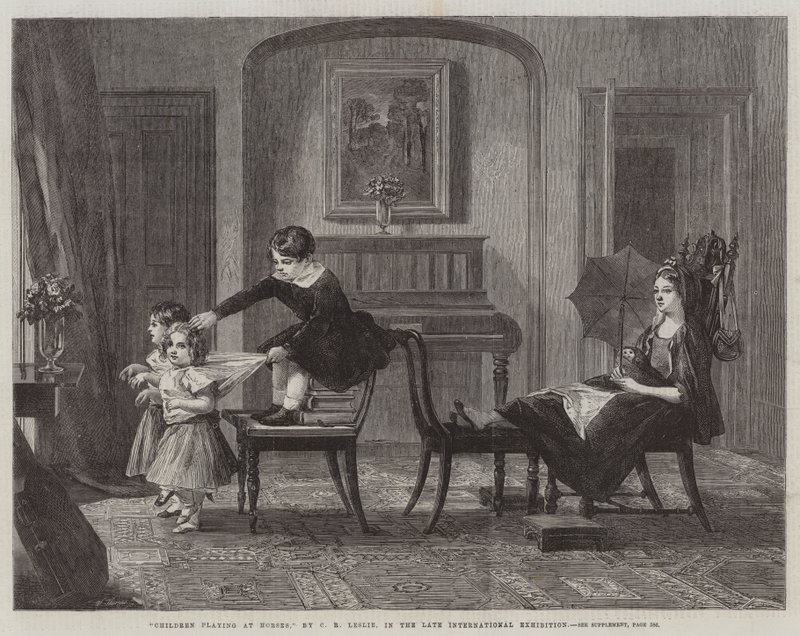 Children Playing at Horses, in the Late International Exhibition by Charles Robert Leslie