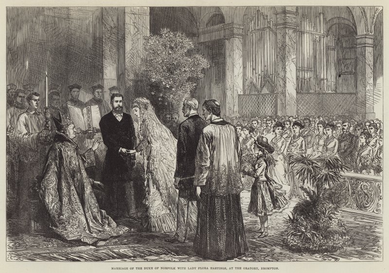 Marriage of the Duke of Norfolk with Lady Flora Hastings, at the Oratory, Brompton by Sir John Charles Robinson