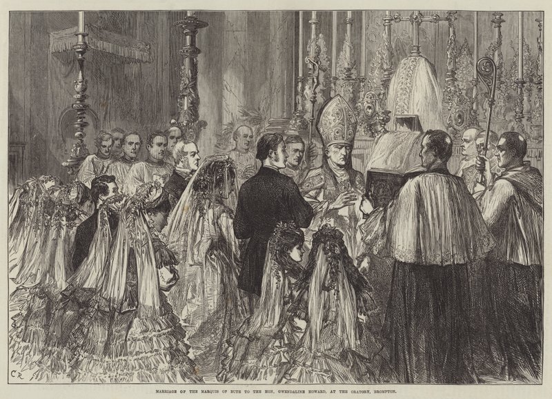 Marriage of the Marquis of Bute to the Honourable Gwendaline Howard, at the Oratory, Brompton by Sir John Charles Robinson
