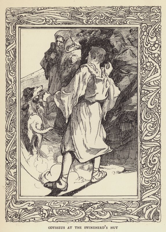 Odysseus at the Swineherds hut by Sir John Charles Robinson