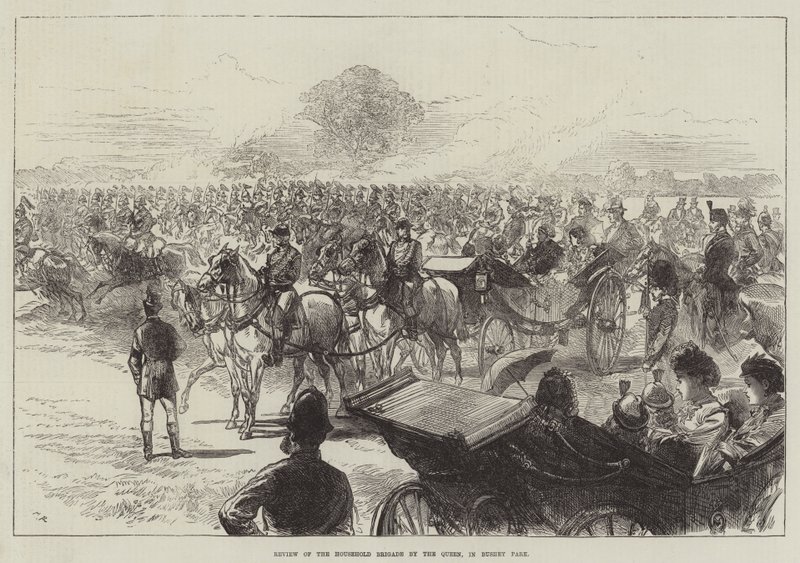 Review of the Household Brigade by the Queen, in Bushey Park by Sir John Charles Robinson