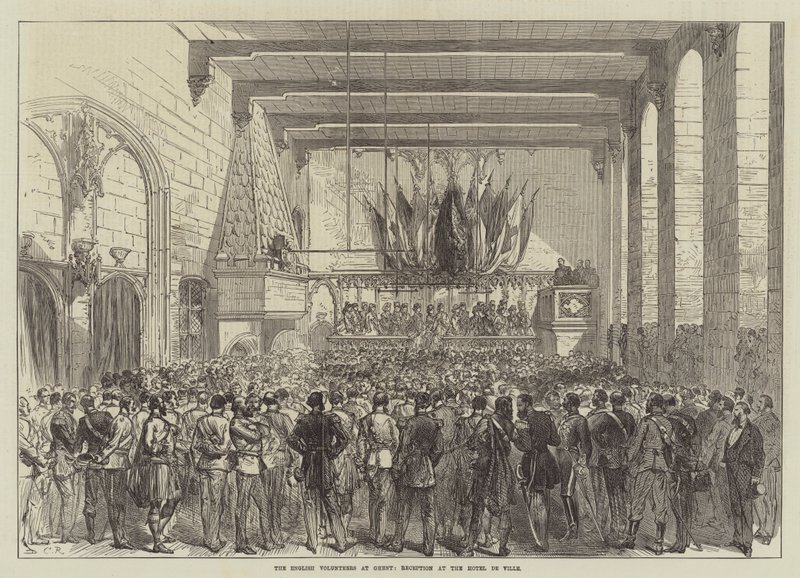 The English Volunteers at Ghent, Reception at the Hotel de Ville by Sir John Charles Robinson