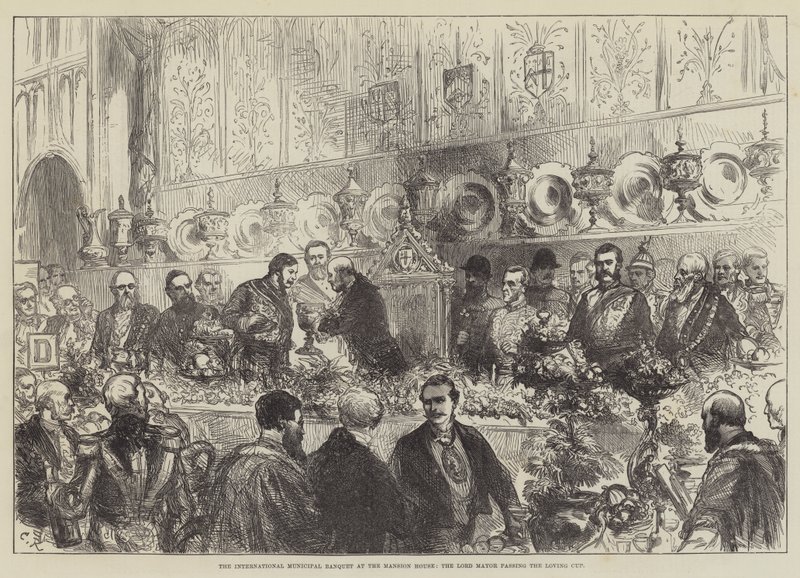 The International Municipal Banquet at the Mansion House, the Lord Mayor Passing the Loving Cup by Sir John Charles Robinson