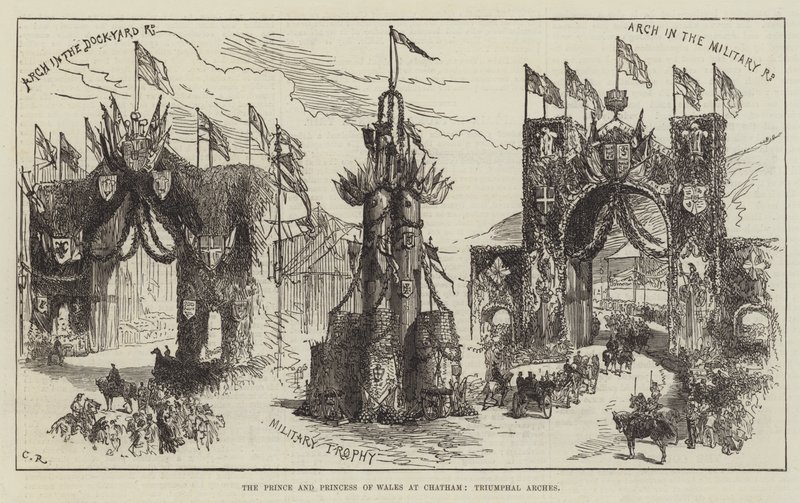 The Prince and Princess of Wales at Chatham, Triumphal Arches by Sir John Charles Robinson
