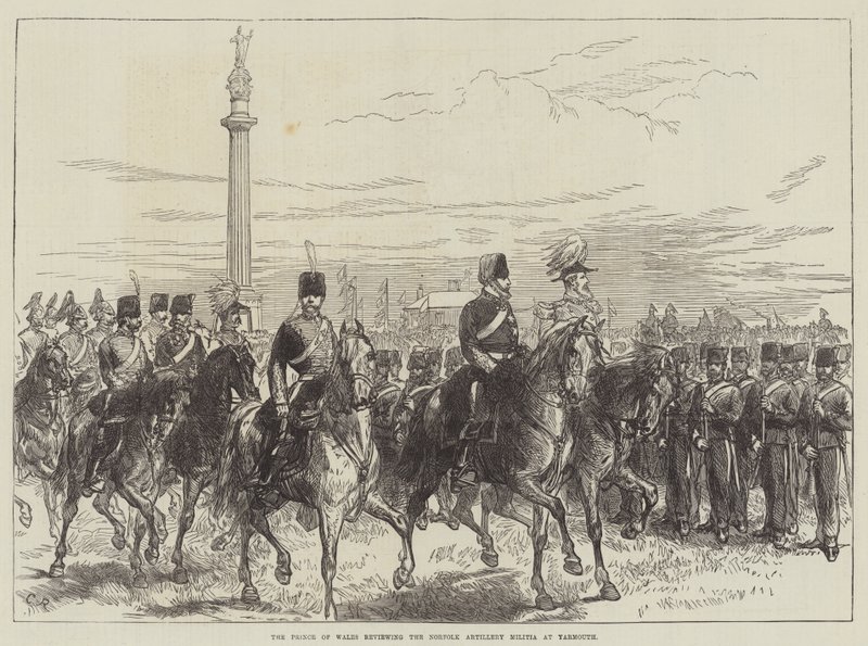 The Prince of Wales Reviewing the Norfolk Artillery Militia at Yarmouth by Sir John Charles Robinson