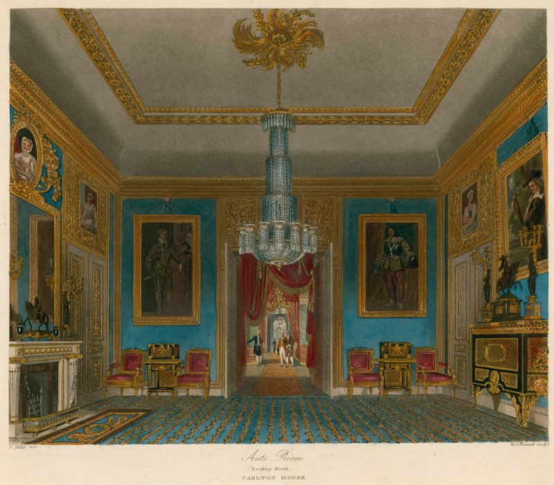 Ante Room, Carlton House, London, looking north by Charles Wild