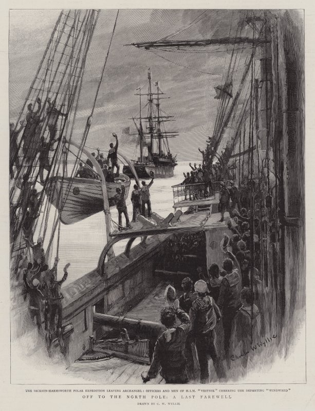 Off to the North Pole, a Last Farewell by Charles William Wyllie