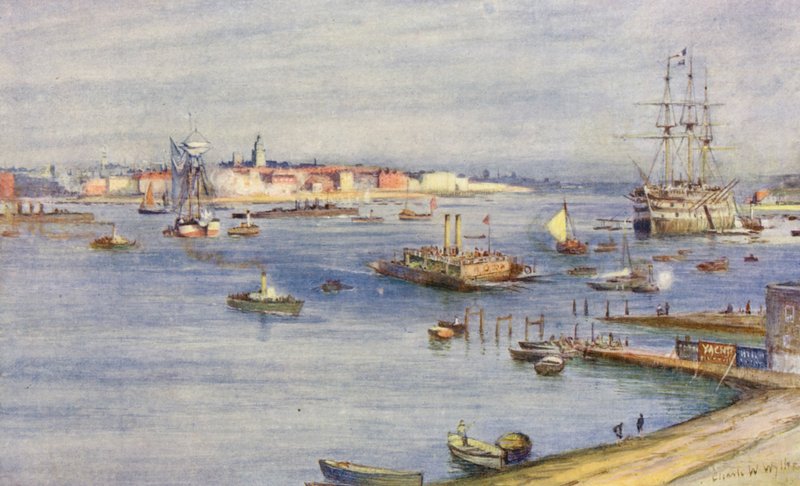 Portsmouth, from Gosport by Charles William Wyllie