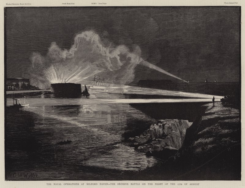 The Naval Operations at Milford Haven, the Decisive Battle on the Night of 17 August by Charles William Wyllie