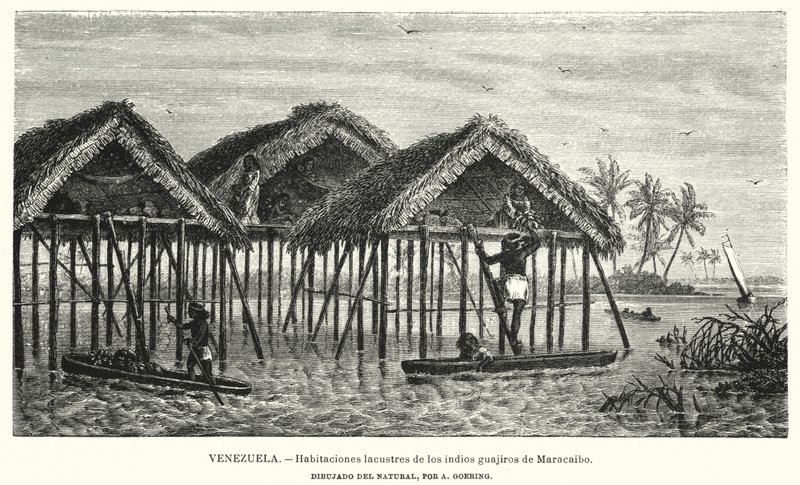 Lake Dwellings of the Wayuu (Guajiro) Indians, Maracaibo, Venezuela by Christian Anton Goering