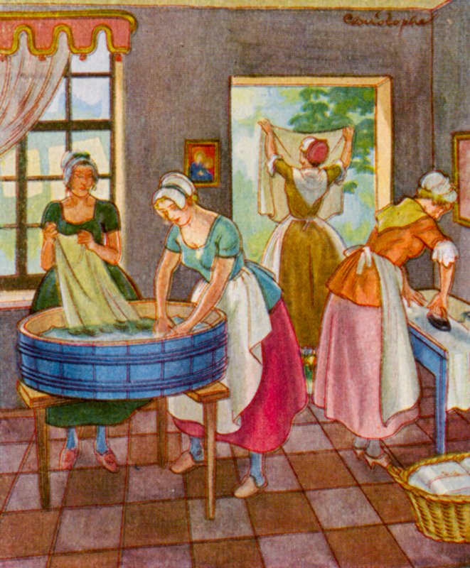 Washerwoman and Platter by Christophe (1856 1945)