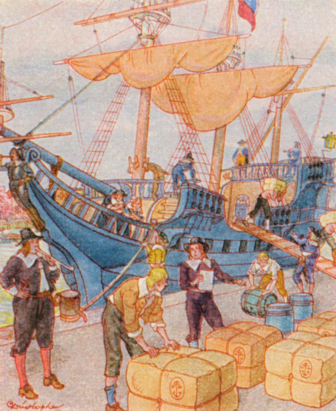 Port with Tobacco Bales by Christophe (1856 1945)