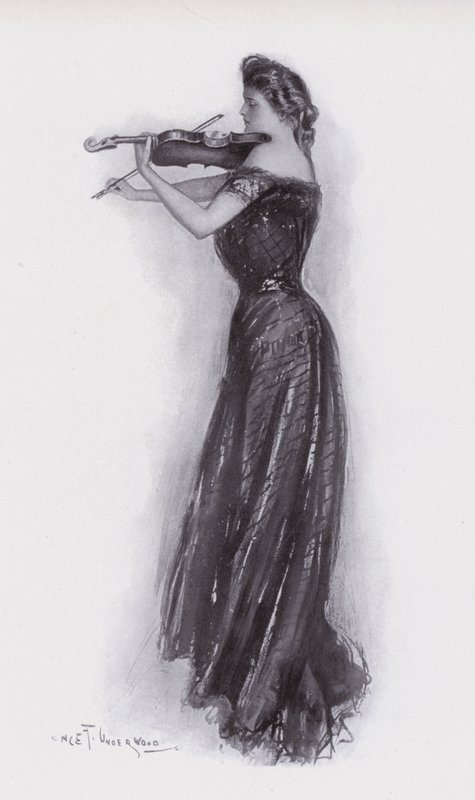 Woman Playing a Violin by Clarence F. Underwood