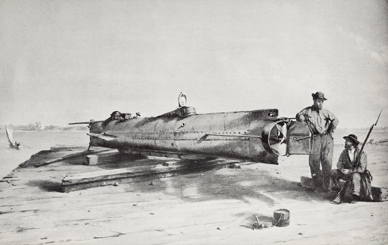 Confederate submarine, Hunley by Conrad Wise Chapman
