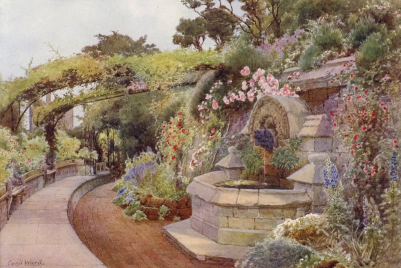 The Time of Roses, Fountain Terrace, Norman Tower Garden by Cyril Ward