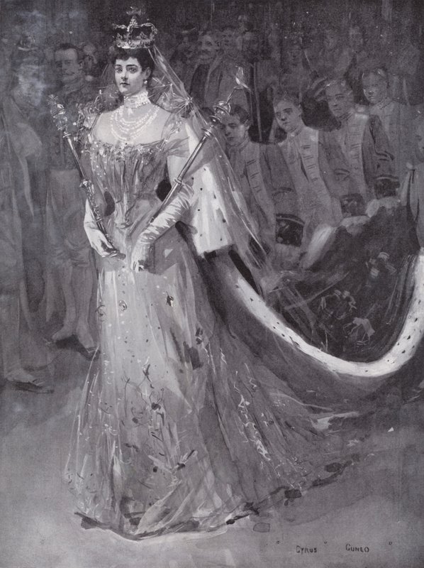 Queen Alexandra leaving Westminster Abbey, London, after her and King Edward VII