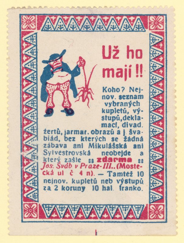 Man holding an insect by Czech School