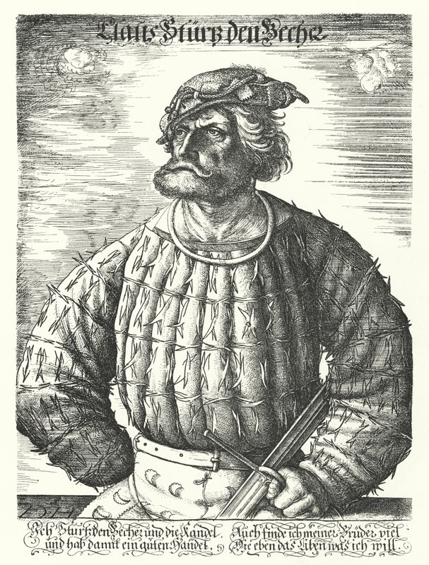 Kunz von der Rosen, court jester of the Holy Roman Emperor Maximilian I by Daniel Hopfer