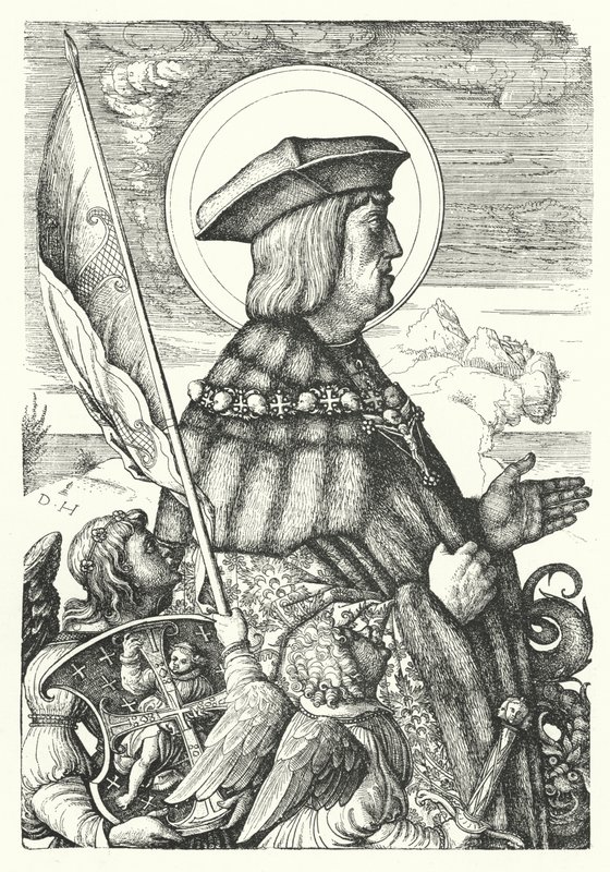 Maximilian I, Holy Roman Emperor, as St George by Daniel Hopfer