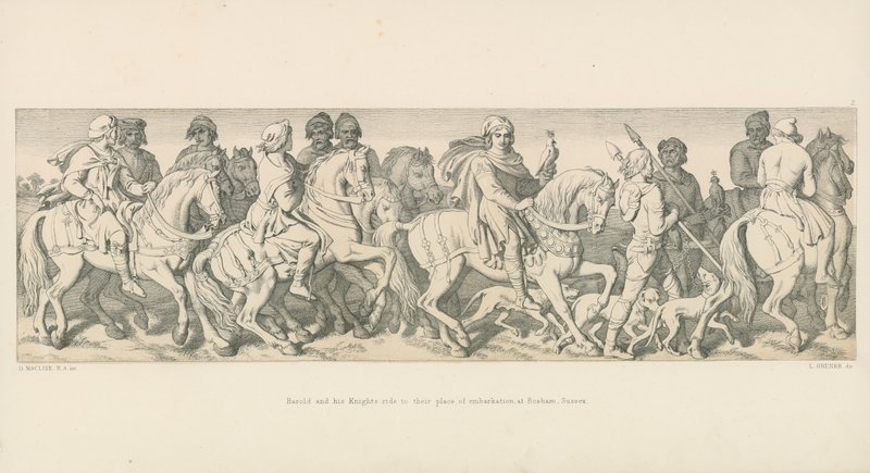 Harold and His Knights Ride to Their Place of Embarkation, at Bosham, Sussex by Daniel Maclise
