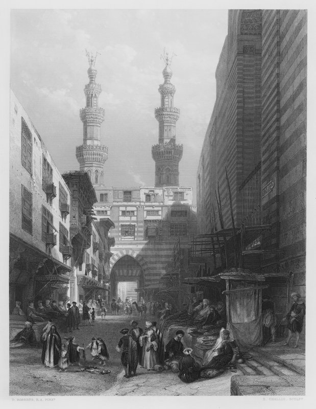 Gate of the Metwaleys, Cairo (from the picture in the Royal Collection) by David (after) Roberts