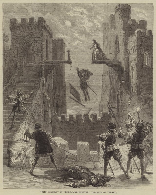 Amy Robsart at Drury-Lane Theatre, the Fate of Varney by David Henry Friston