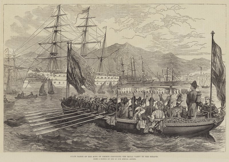 State Barge of the King of Greece conveying the Royal Party to the Serapis by David Henry Friston