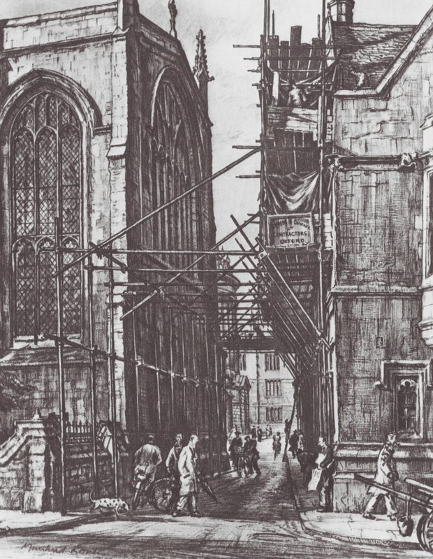 Oxford: Catte Street by David Muirhead (after) Bone