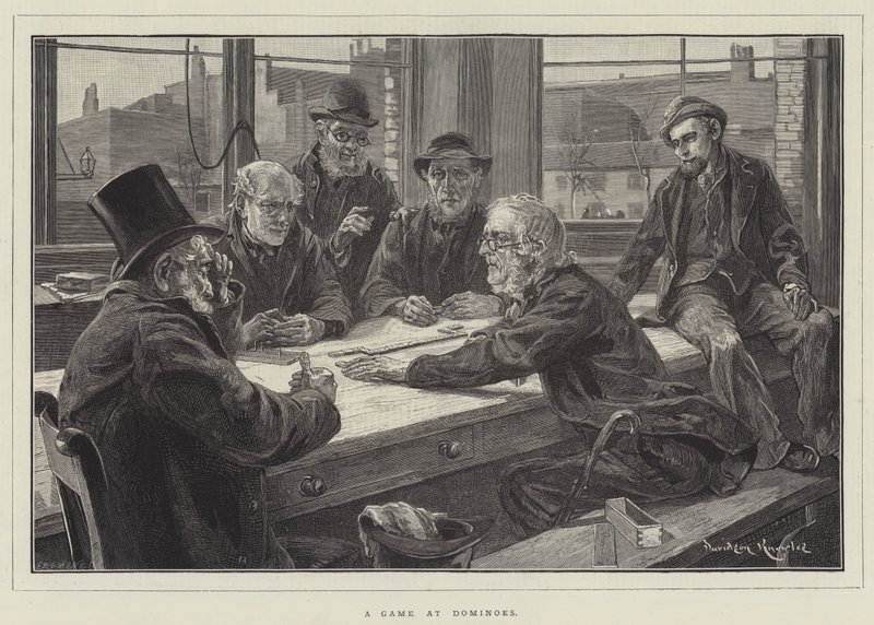 A Game at Dominoes by Davidson Knowles