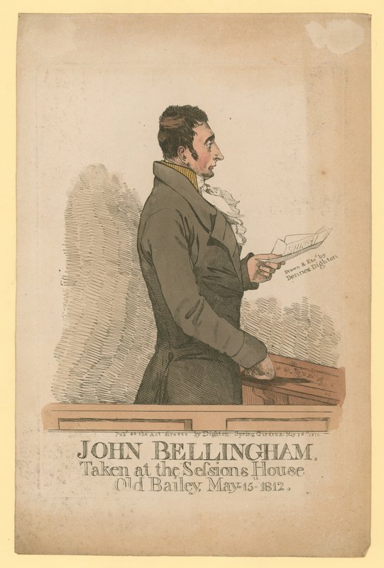 John Bellingham, Taken at the Sessions House, Old Bailey, 15 May 1812 by Denis Dighton