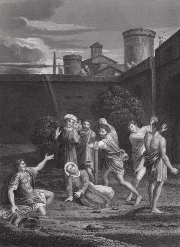 The Stoning of St Stephen, Acts, Ch VII, vs 54, 60 by Domenichino (1581 1641) (after)