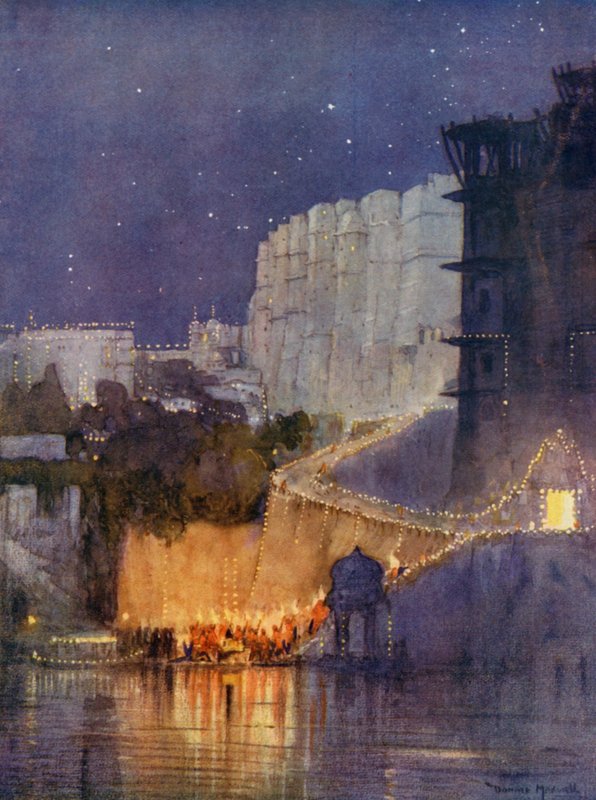 The Prince arrives at the Lake-Side Palace, Udaipur by Donald (after) Maxwell