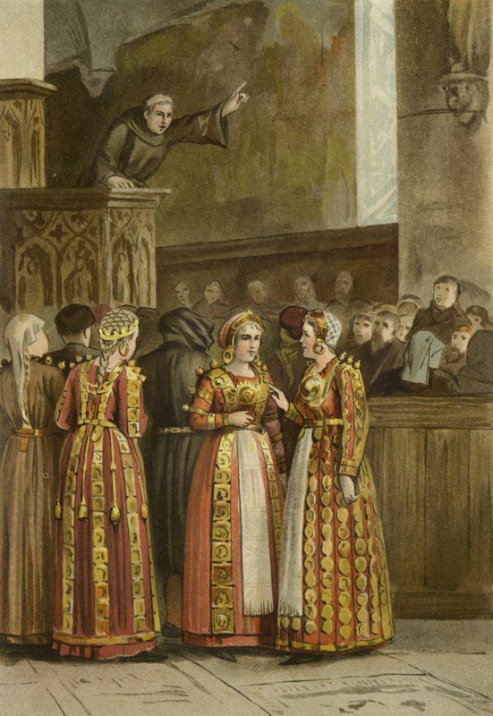 Women in Traditional Friesian Costume, Netherlands, 15th Century by Dutch School