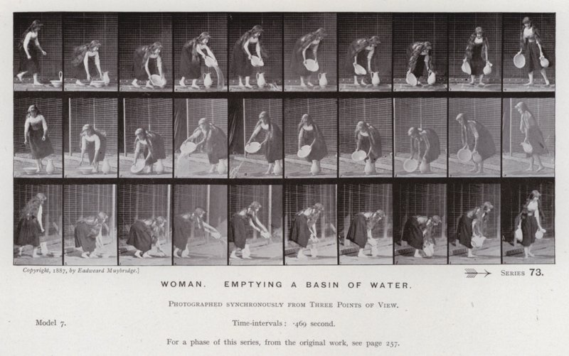 The Human Figure in Motion: Woman, emptying a basin of water by Eadweard Muybridge