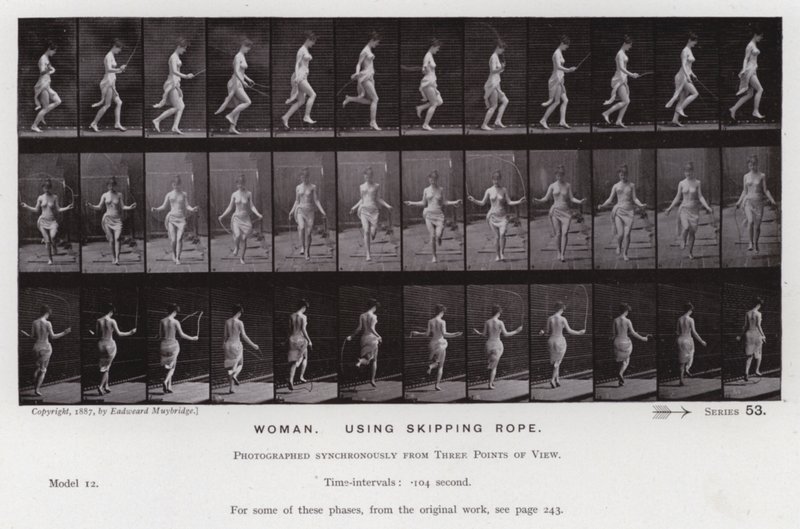 The Human Figure in Motion: Woman, using skipping rope by Eadweard Muybridge