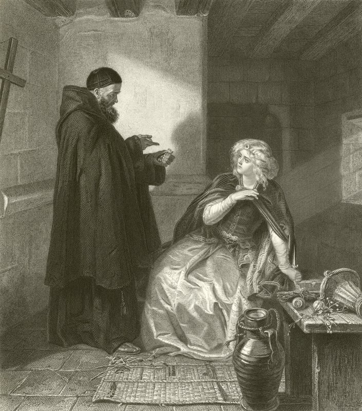Juliet in the cell of Friar Lawrence by Edgar Melville Ward
