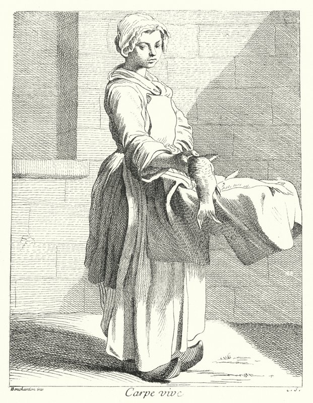 Fish vendor by Edmé (after) Bouchardon