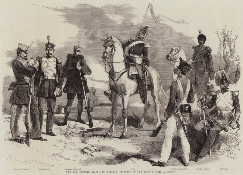 The War between Spain and Morocco, Costumes of the Spanish Army by Edmond Morin