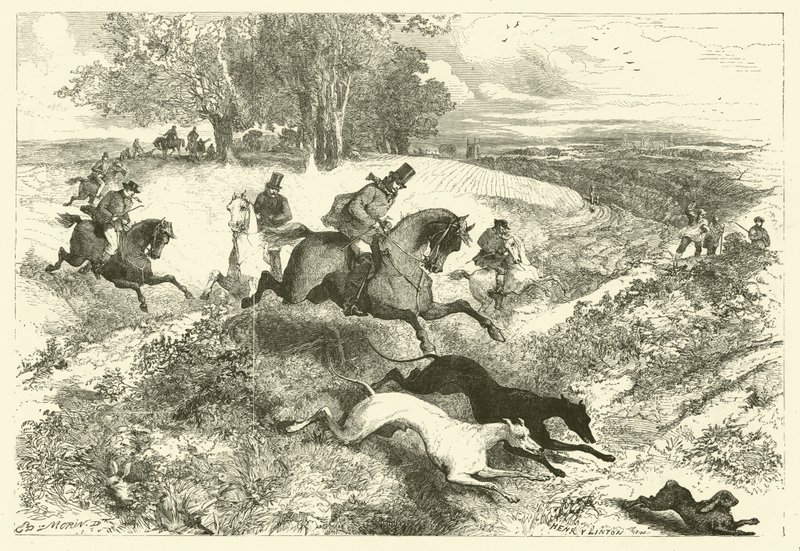 Hare Coursing in England by Edmond (after) Morin