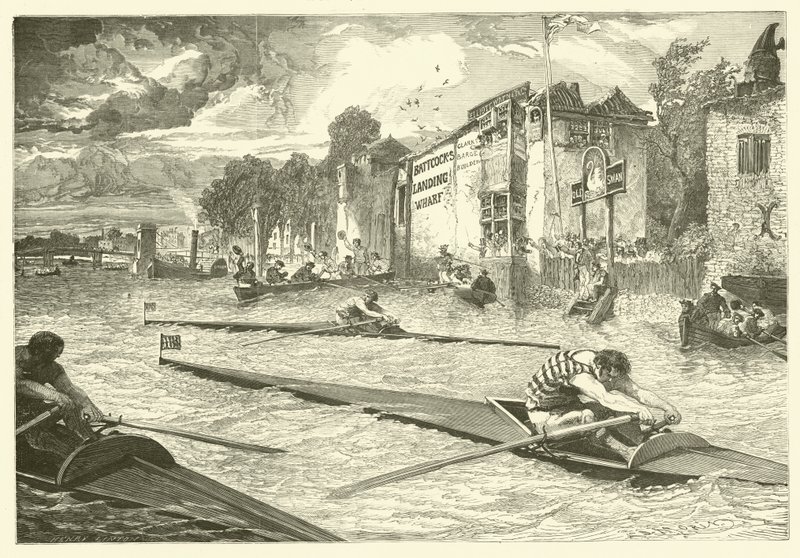 Rowing Race on the Thames at Chelsea by Edmond (after) Morin