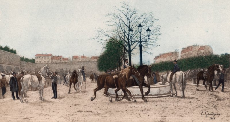 Horse Market in Paris by Edmond Georges Grandjean