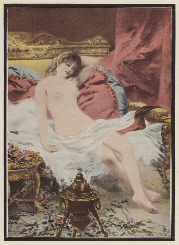 Delirium, Woman Sitting on a Sofa by Edmond Louis Dupain