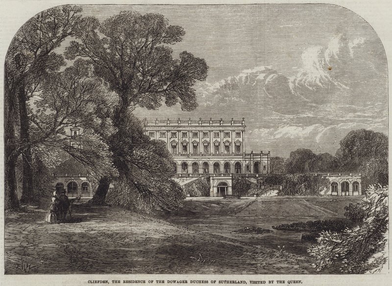 Cliefden, the Residence of the Dowager Duchess of Sutherland, Visited by the Queen by Edmund Morison Wimperis