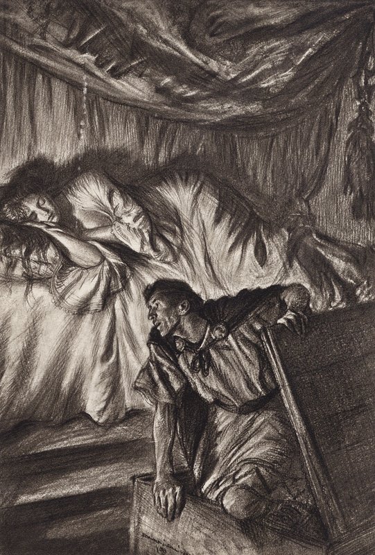 William Shakespeare: Cymbeline, Act II, Scene 2 by Edmund Joseph (after) Sullivan