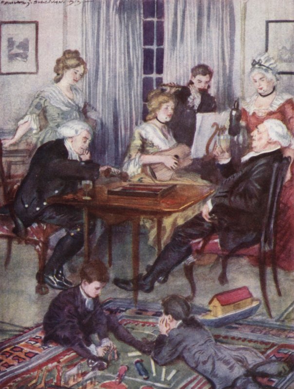 Illustration for The Vicar of Wakefield by Oliver Goldsmith by Edmund Joseph Sullivan