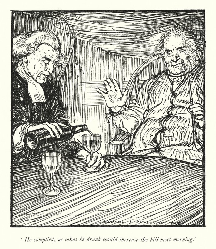 Illustration for The Vicar of Wakefield by Oliver Goldsmith by Edmund Joseph Sullivan